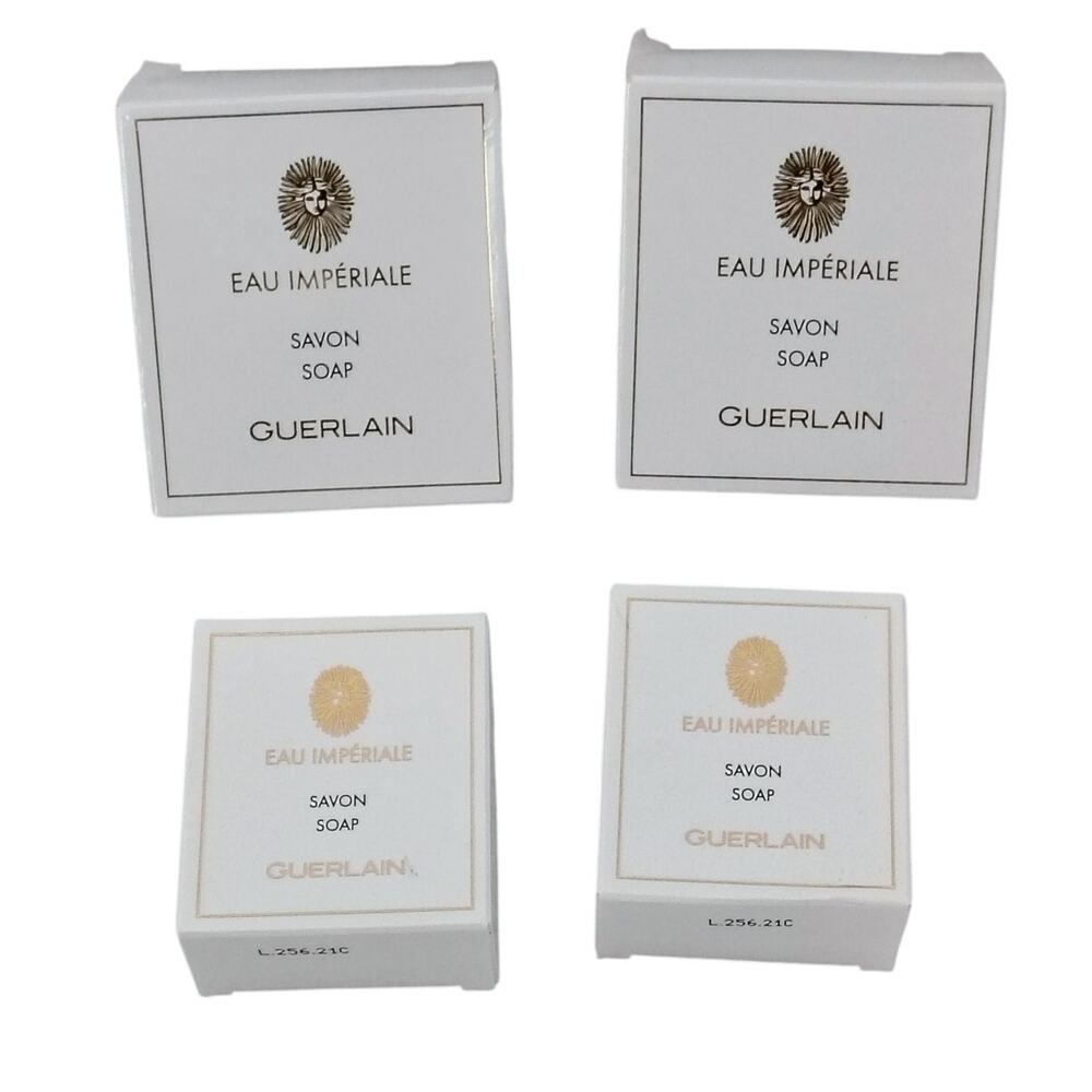Guerlain Eau Imperiale Bar Soap 2.8 oz. & 1.4 oz. Body Face Hands Lot of 4 Italy